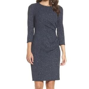 ELIZA J Glitter Sheath Dress Sparkle Cocktail Black Wedding Formal Plus Size 20W